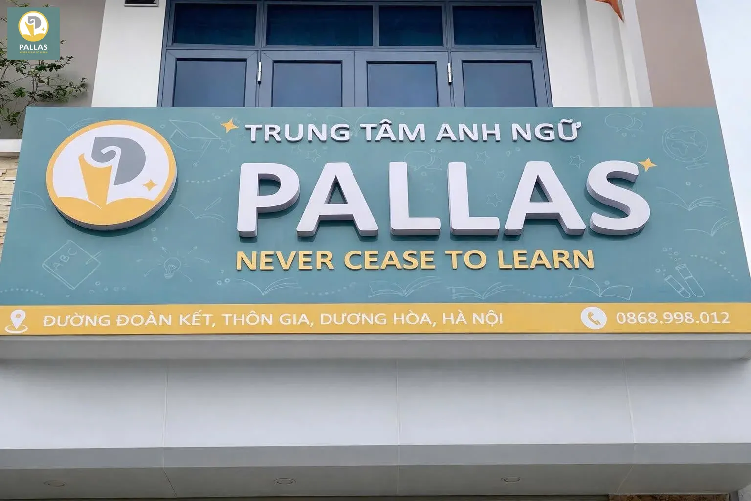 Biển hiệu Pallas English Center Biển hiệu Pallas English Center